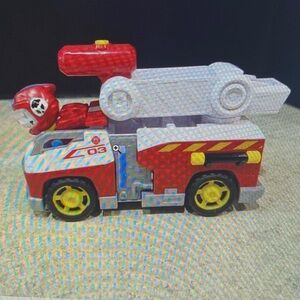 Fire Rescue Toy Truck with Ladder - Red and White